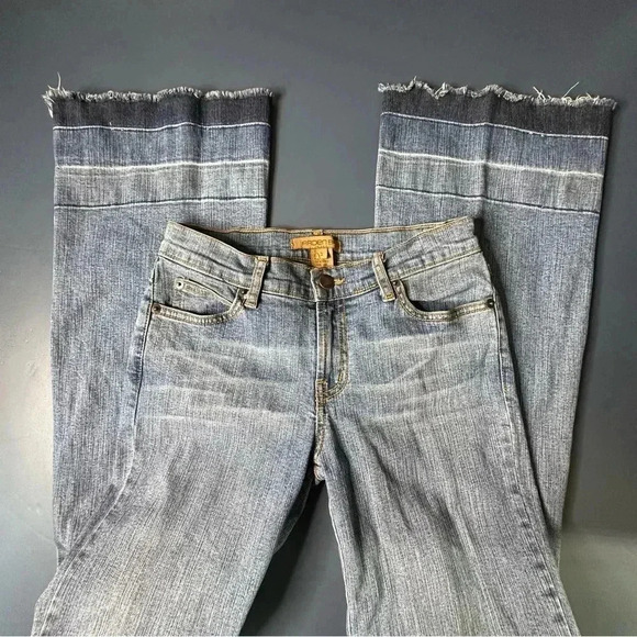 Arden B Womens Jeans Size 2 Blue Wide Two Tone Raw Cuffs - Picture 3 of 13